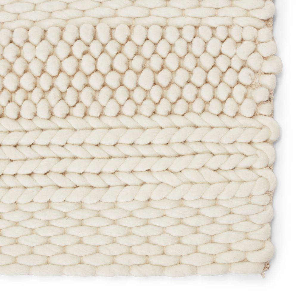 10'X14' Handmade Hygge Solid Ivory Area Rug