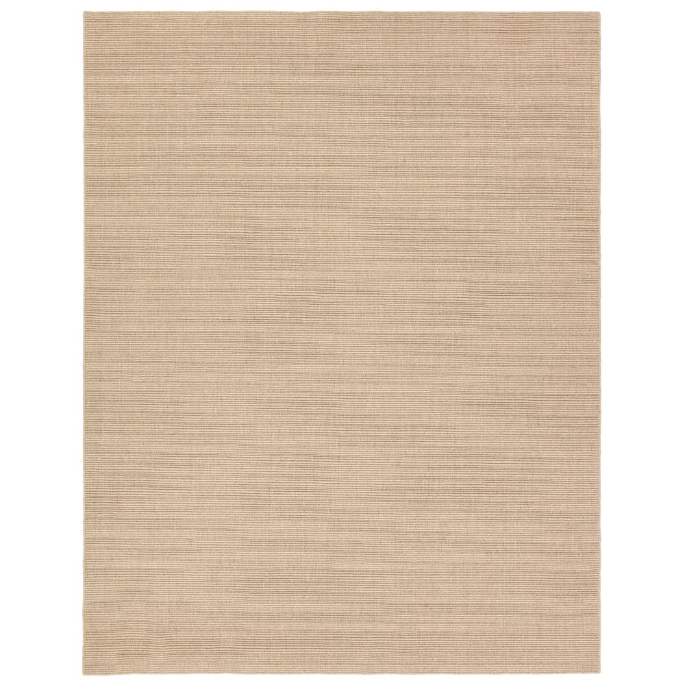10'X14' Rectangle Handmade Ember Solid Tan Area Rug