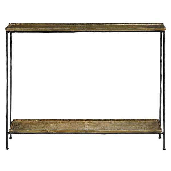 Boyles Brass Console Table-Currey-CURY-4000-0023-Console TablesAntique Brass-2-France and Son