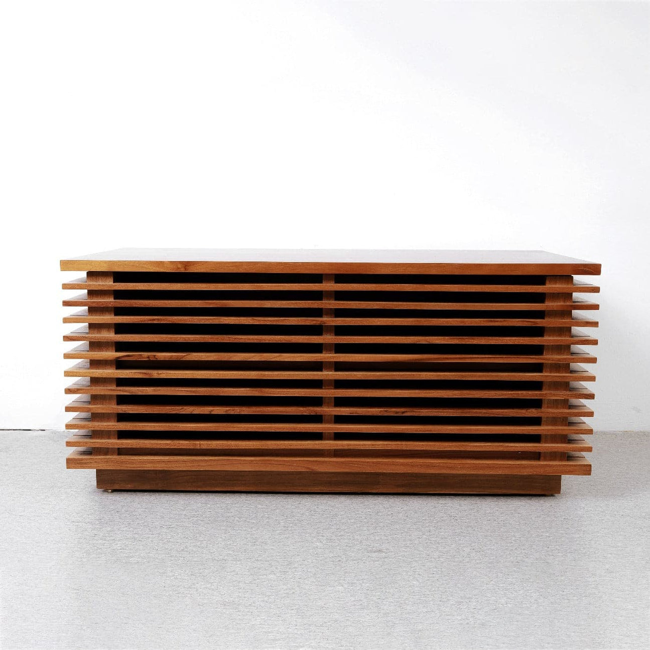 Jensen Slatted Teak Media Console 355 Inch — France And Son