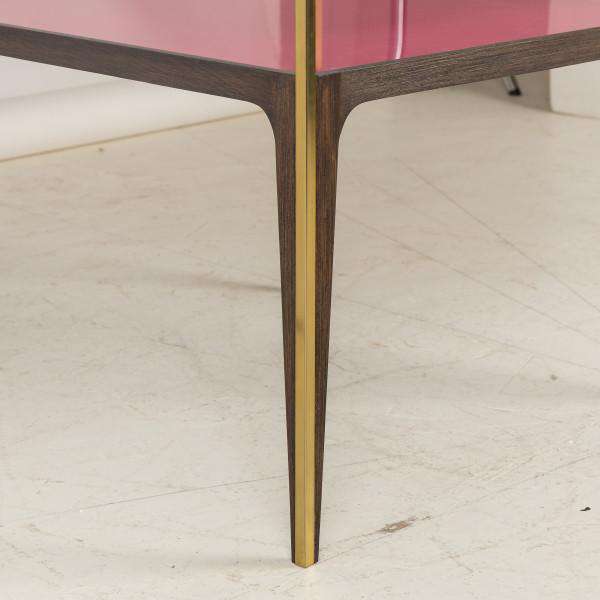 Rubylite Side Table Pink Glass France Son