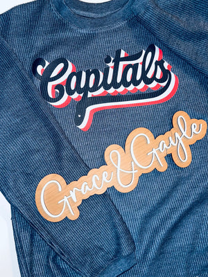 Capitals Corded Crewneck - Grace&Gayle