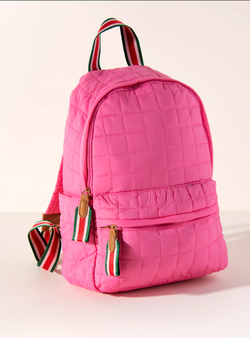 Pearl Quilted Small Backpack - Pink