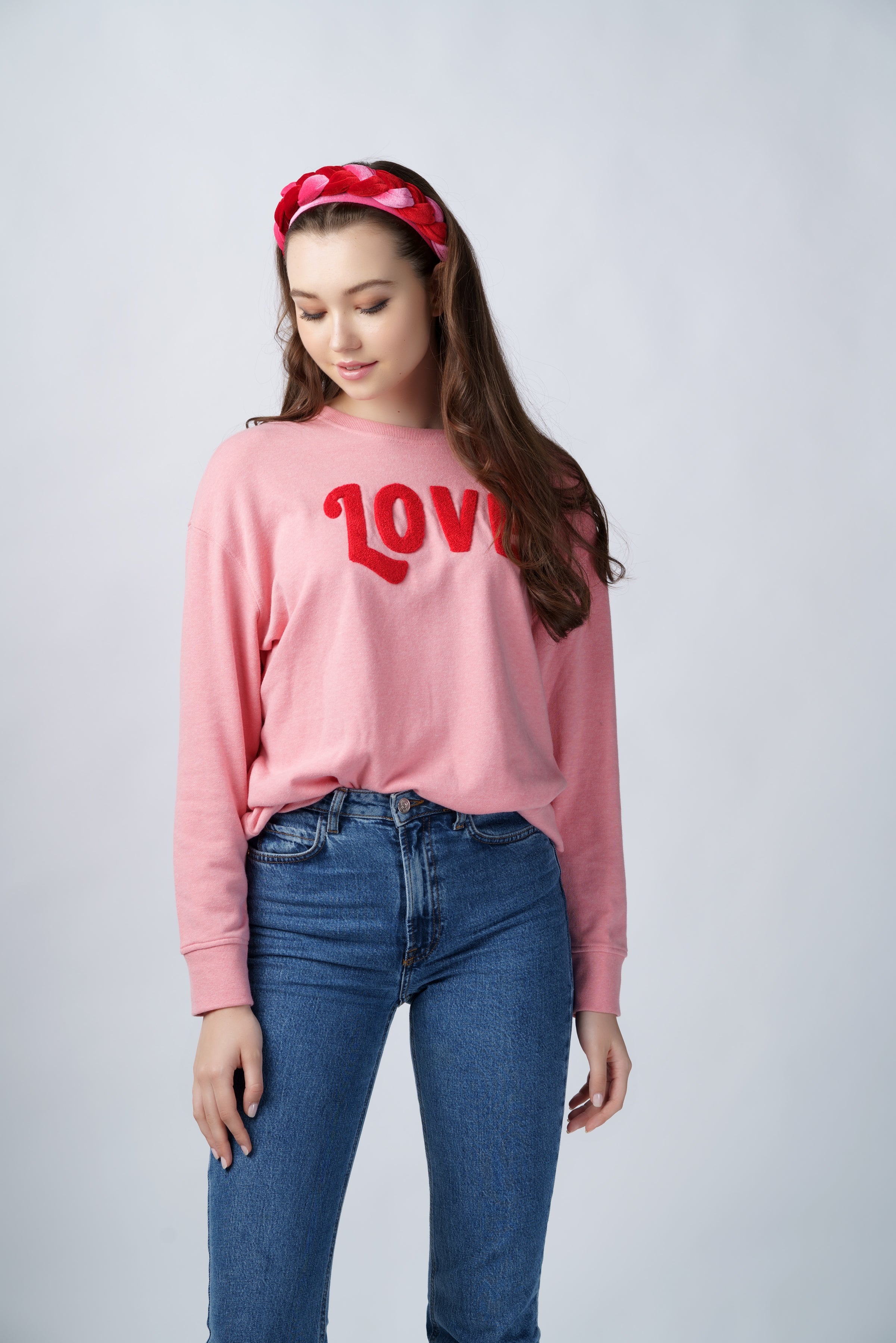 Assorted Set Of 6 "Love" Sweatshirts, Pink