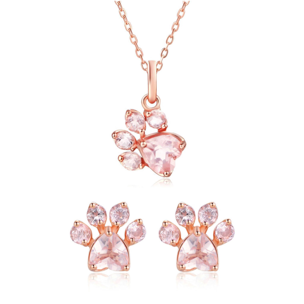 rose gold paw necklace