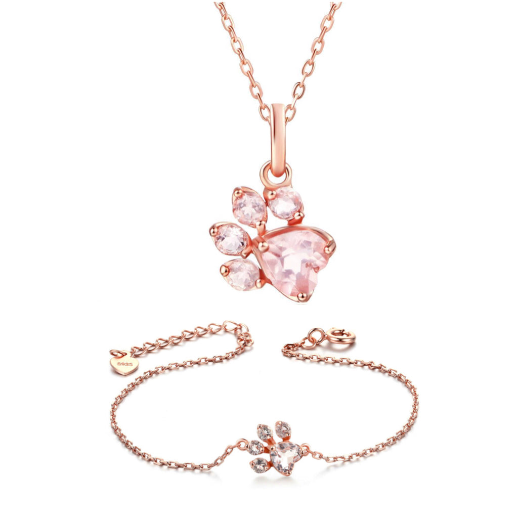 rose gold paw necklace