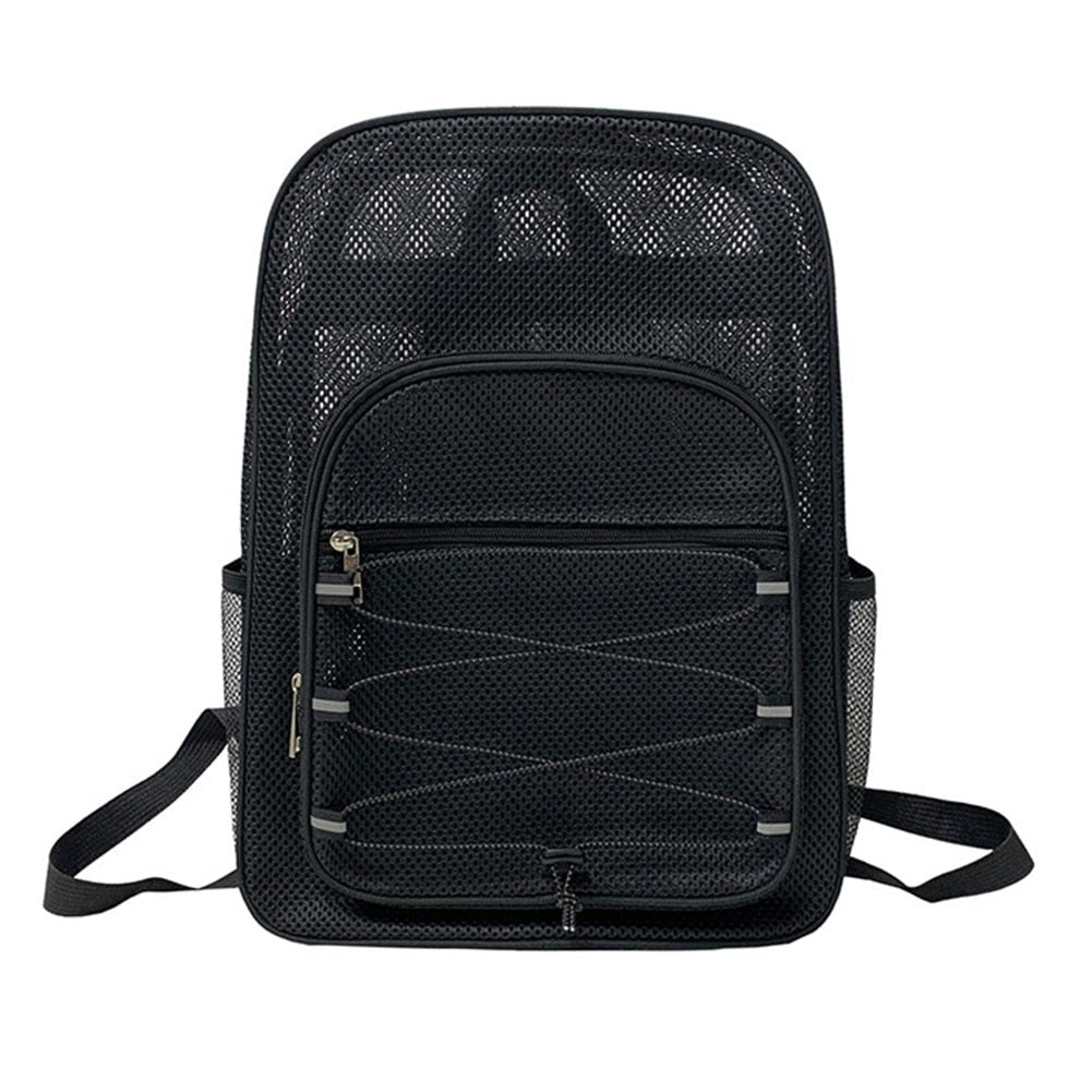 High-Capacity Mesh Student Backpack with Comfortable Shoulder Straps - Perfect for College, Commuting, Swimming, and More! - Pink Panda
