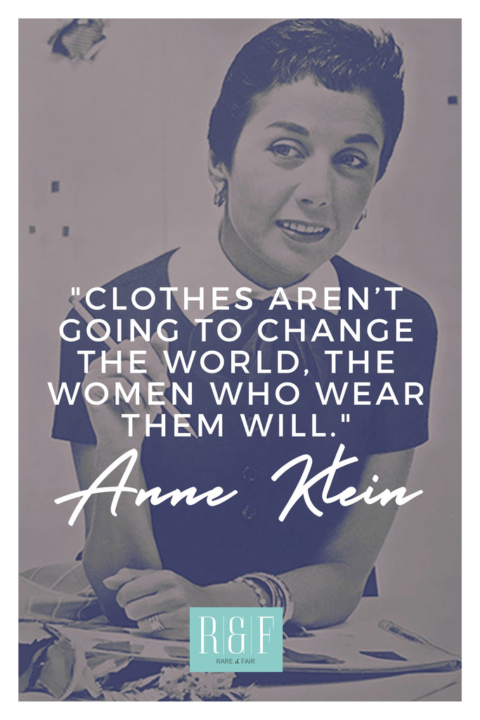 Anne Klein | The Inspirational Women Behind The Slow Fashion Quotes | Rare & Fair