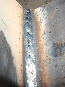 Porosity is a common defect that occurs with unclean surfaces or poor gas use.