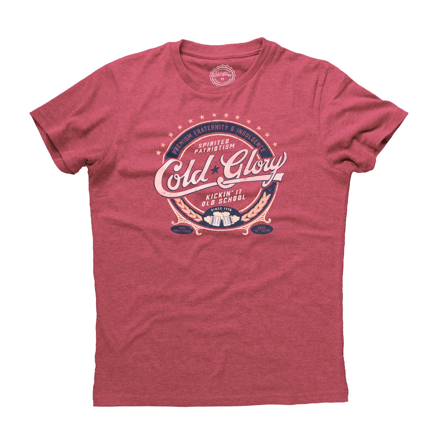 Cold Glory Beer Label T-Shirt Vintage Red | eBay