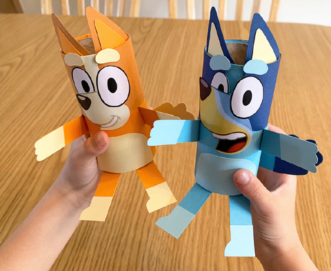 bluey paper bingo themed activity toy tube