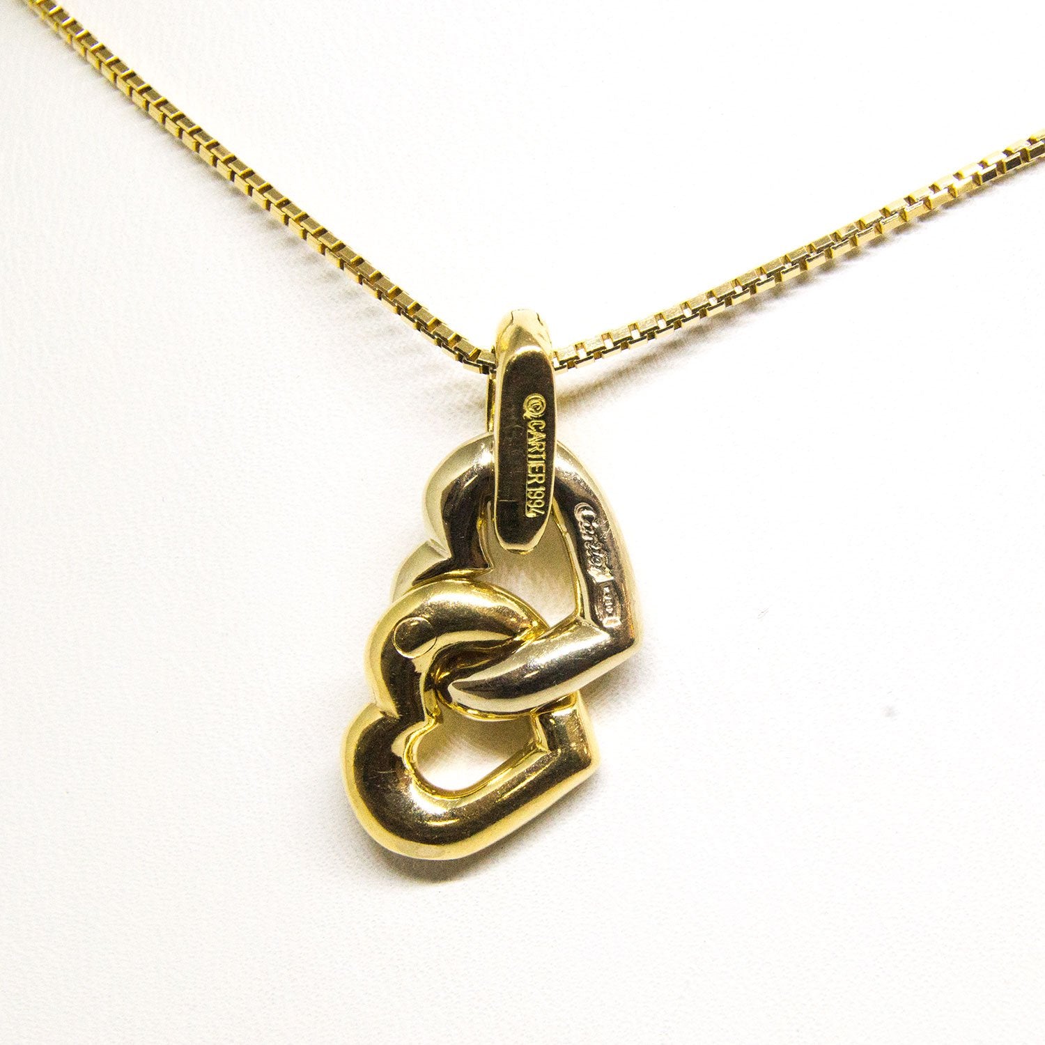 cartier double heart pendant