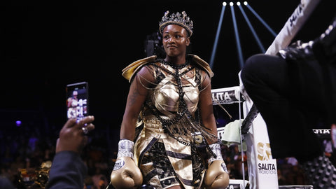 Claressa Shields Boxing CHampion outfit by Cosmo and Donato