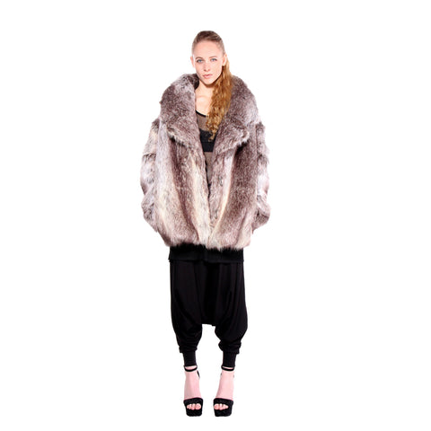 cosmo and donato faux fur car coat unisex