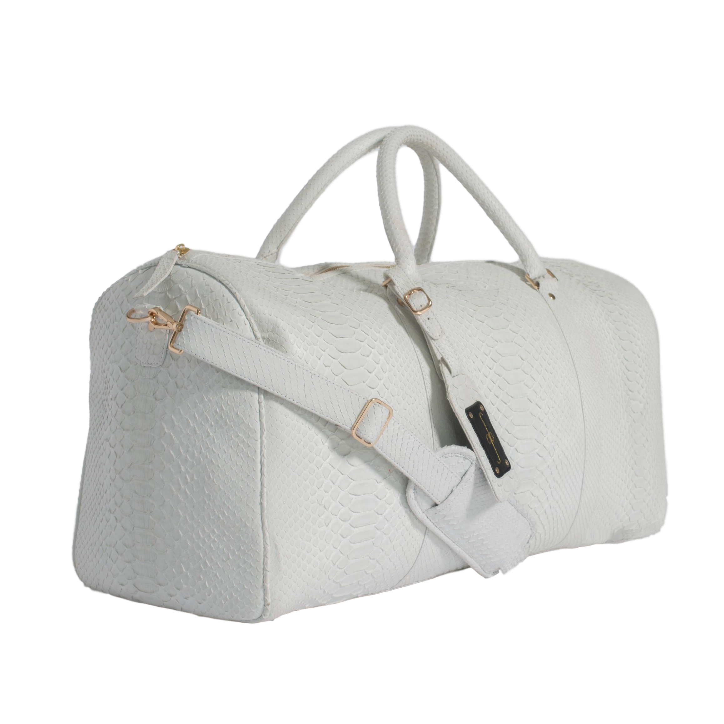 white duffle bag