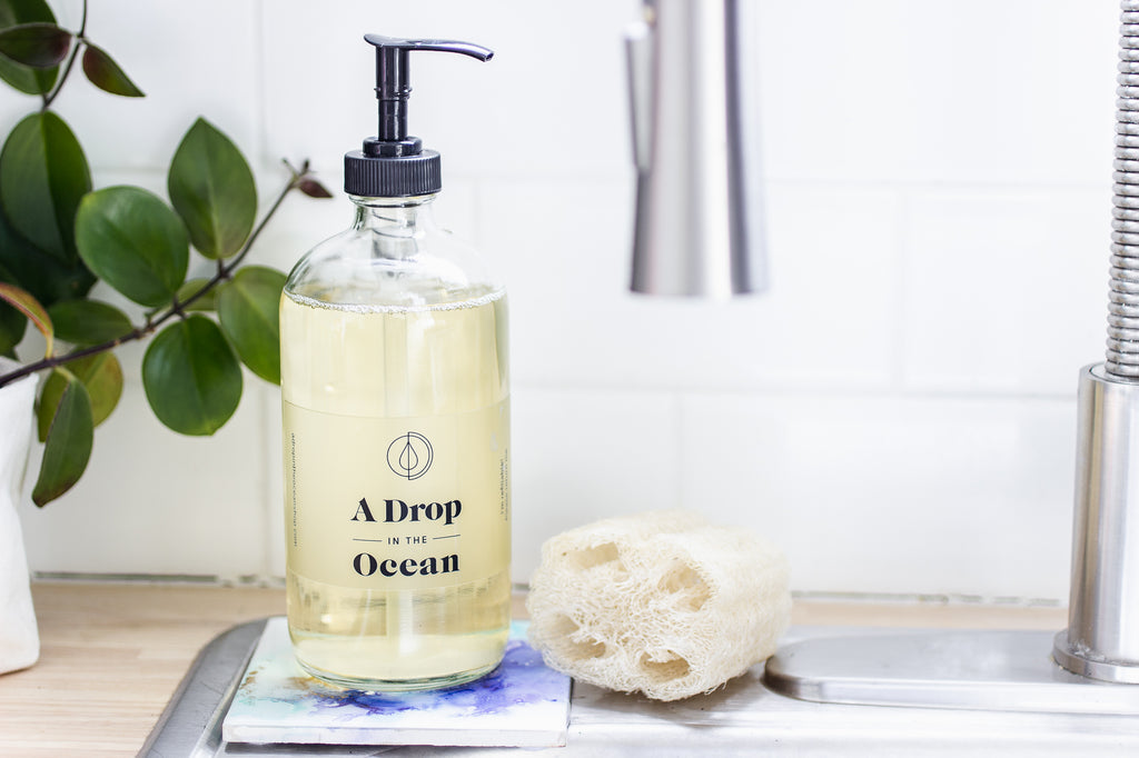 A Drop in the Ocean Tacoma Zero Waste Sustainable Living Shop Refillable Dish Soap Natural Loofah