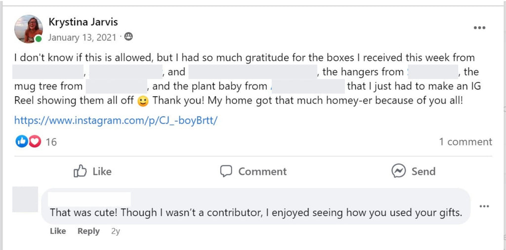 Buy Nothing Group GRATITUDE Post