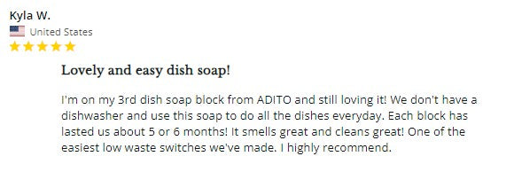 A Drop in the Ocean Sustainable Living Zero Waste Shop Dish Soap Bar Review