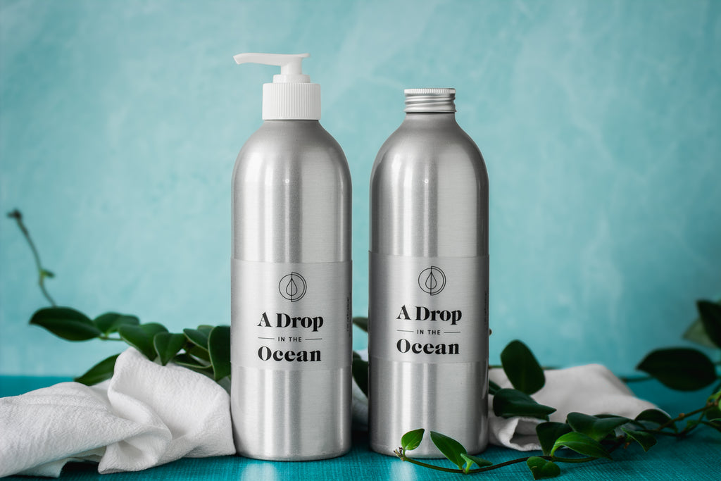 A Drop in the Ocean Sustainable Living Zero Waste Shop Refillable Liquid Shampoo + Conditioner