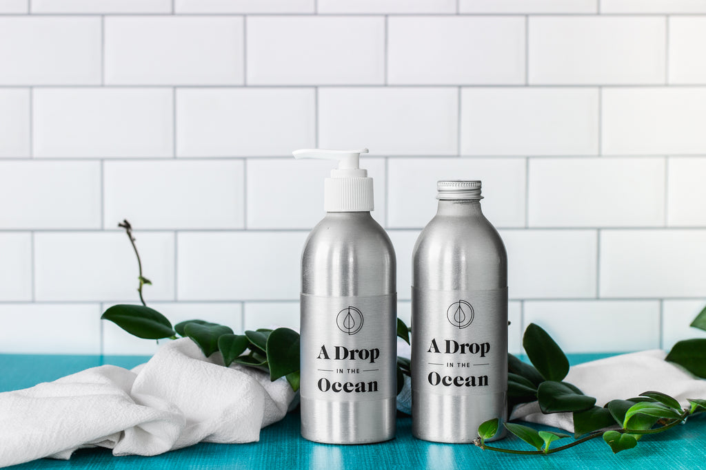 A Drop in the Ocean Sustainable Living Zero Waste Shop Refillable Liquid Shampoo + Conditioner