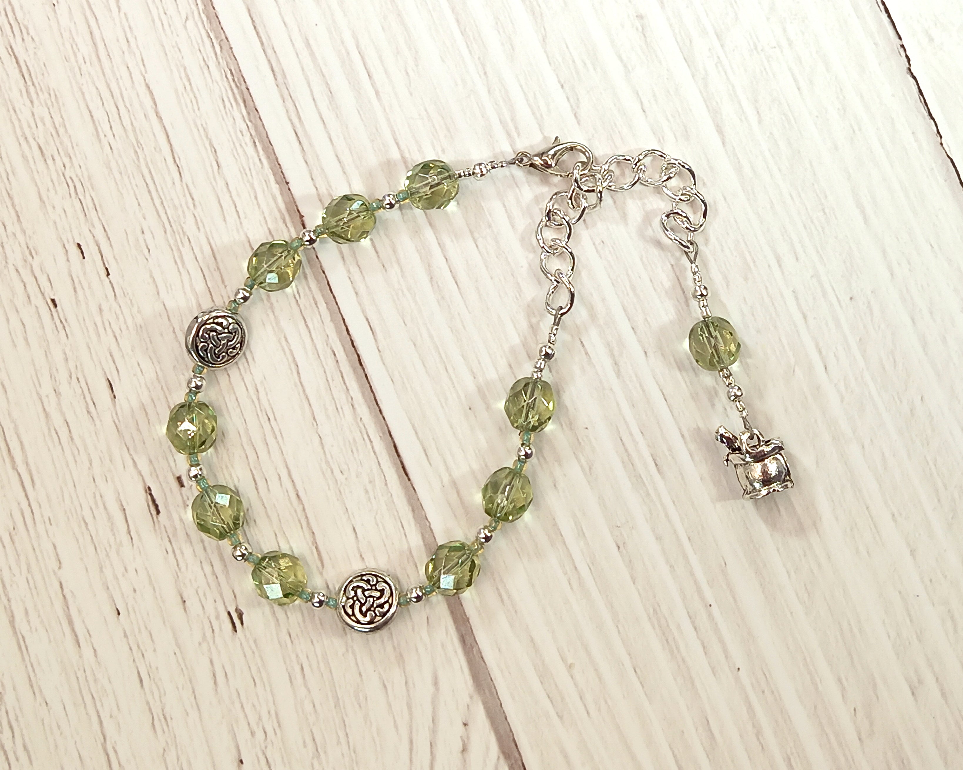 Airmed (Airmid) Prayer Bead Bracelet:  Irish Celtic Goddess of Healing and Herbs