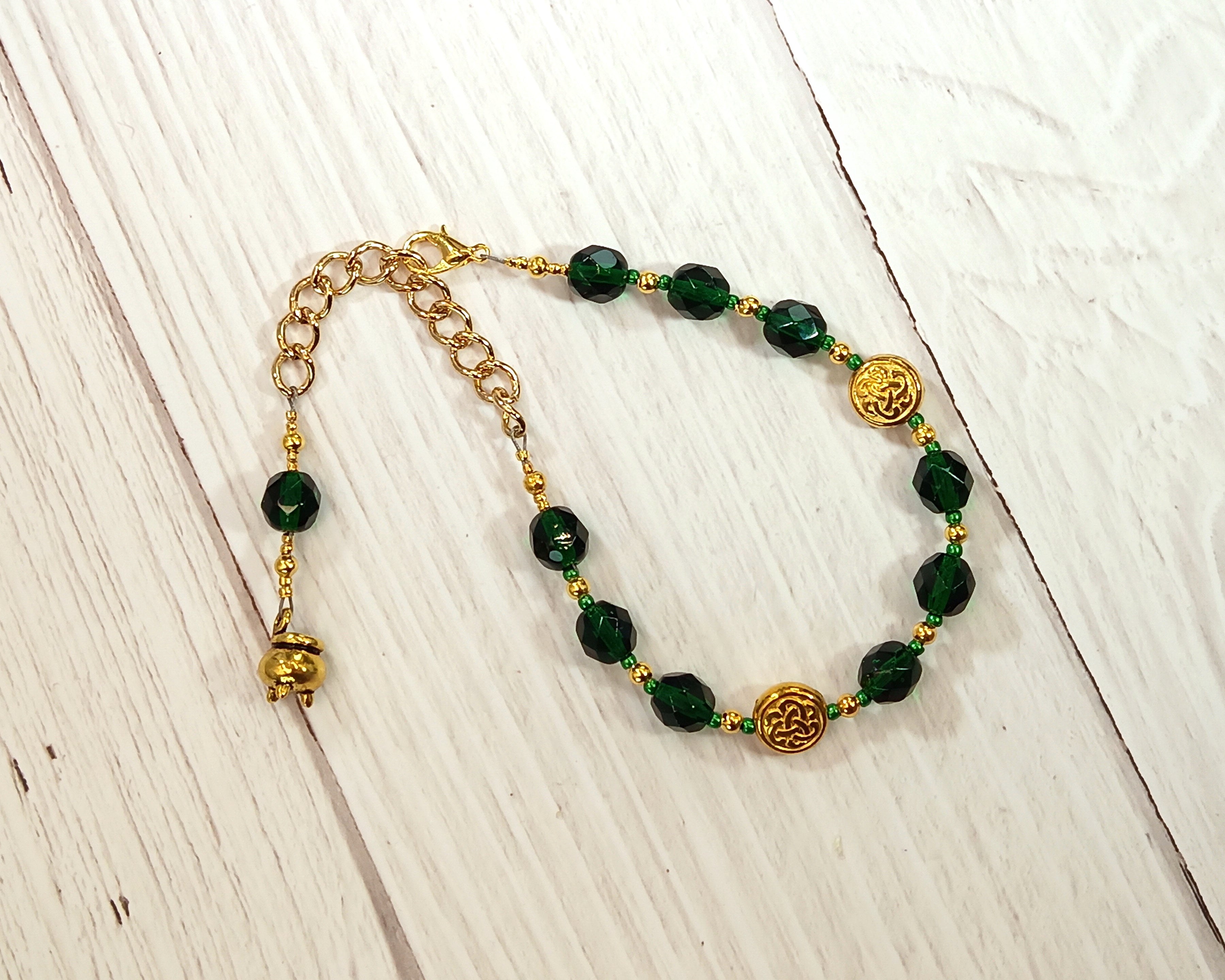 Dagda Prayer Bead Bracelet: Irish Celtic God of Protection and Abundance