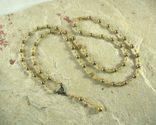 Eris Prayer Bead Necklace in Pyrite: Greek Goddess of Discord, Strife ...