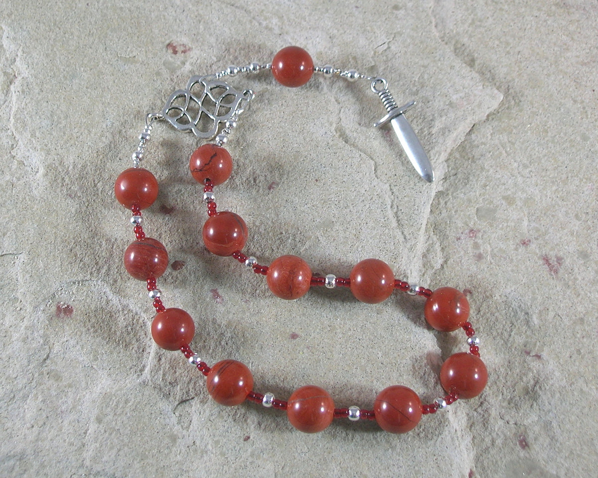 Ares Pocket Prayer Beads in Red Jasper: Greek God of War, Battle, Cour ...