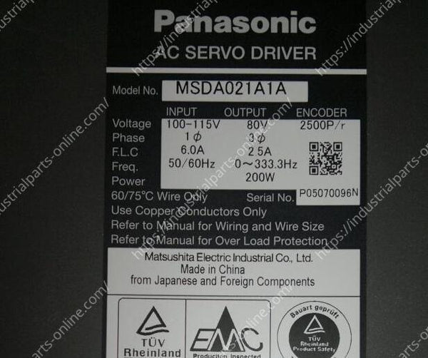 MSDA021A1A panasonic AC servo driver – GREENWAY