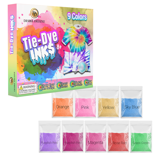 Desire Deluxe Kit de Teinture Tissu - Lot de 9 Couleurs, Set d'Encre Tie  Dye Kit