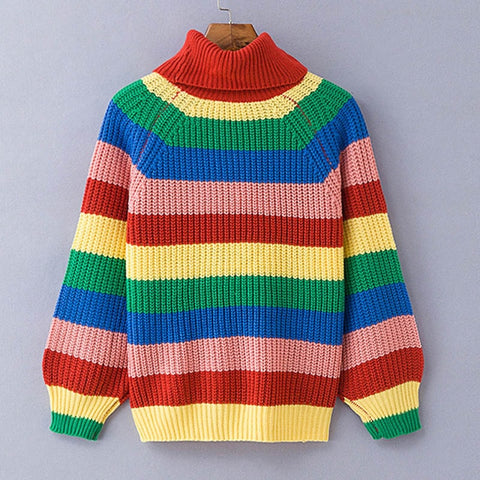 Rainbow Turtleneck Sweater – MINDYOURSELF.