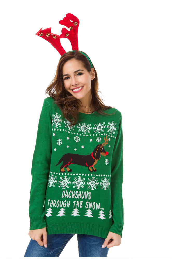 Dachshund Through The Snow Holiday Sweater – Snow Day Calc