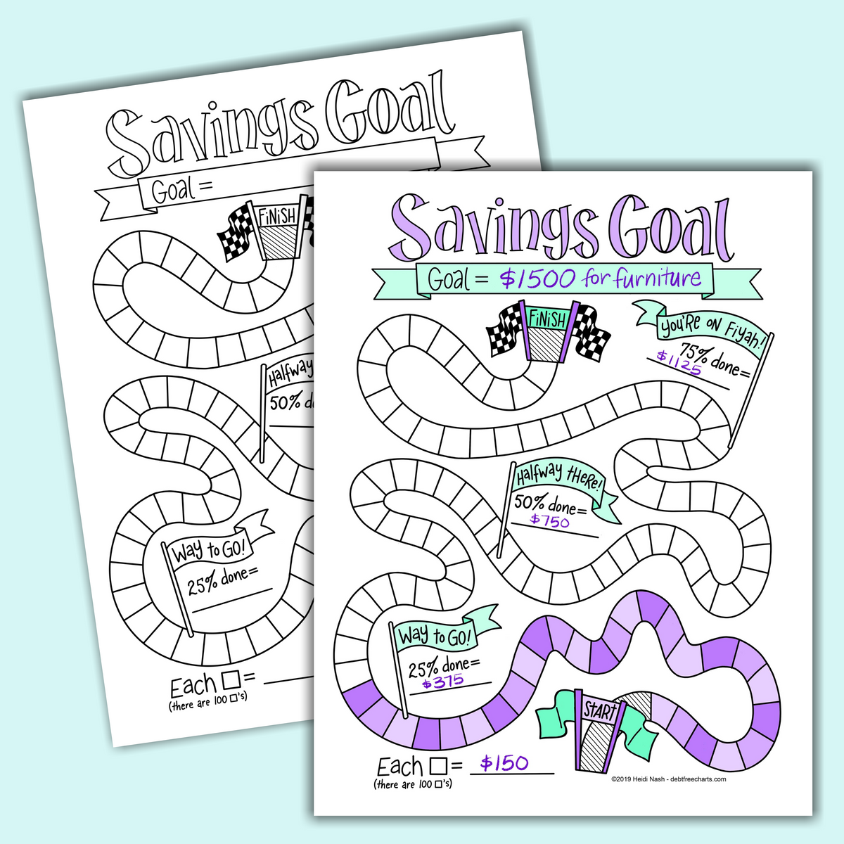 Free Printable Savings Tracker Coloring Pages
