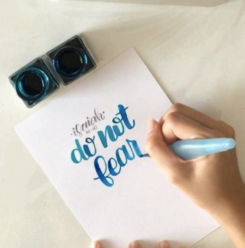 water brush lettering