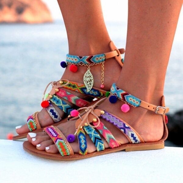 colorful gladiator sandals