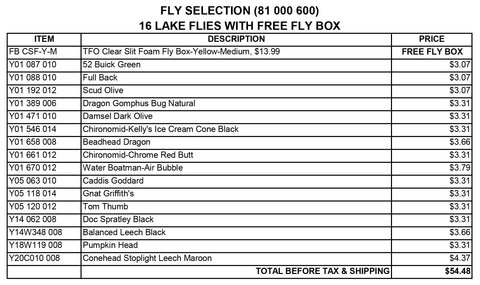 16 Lake Flies with free fly box chart | TFO Temple Fork Outfitters Canada