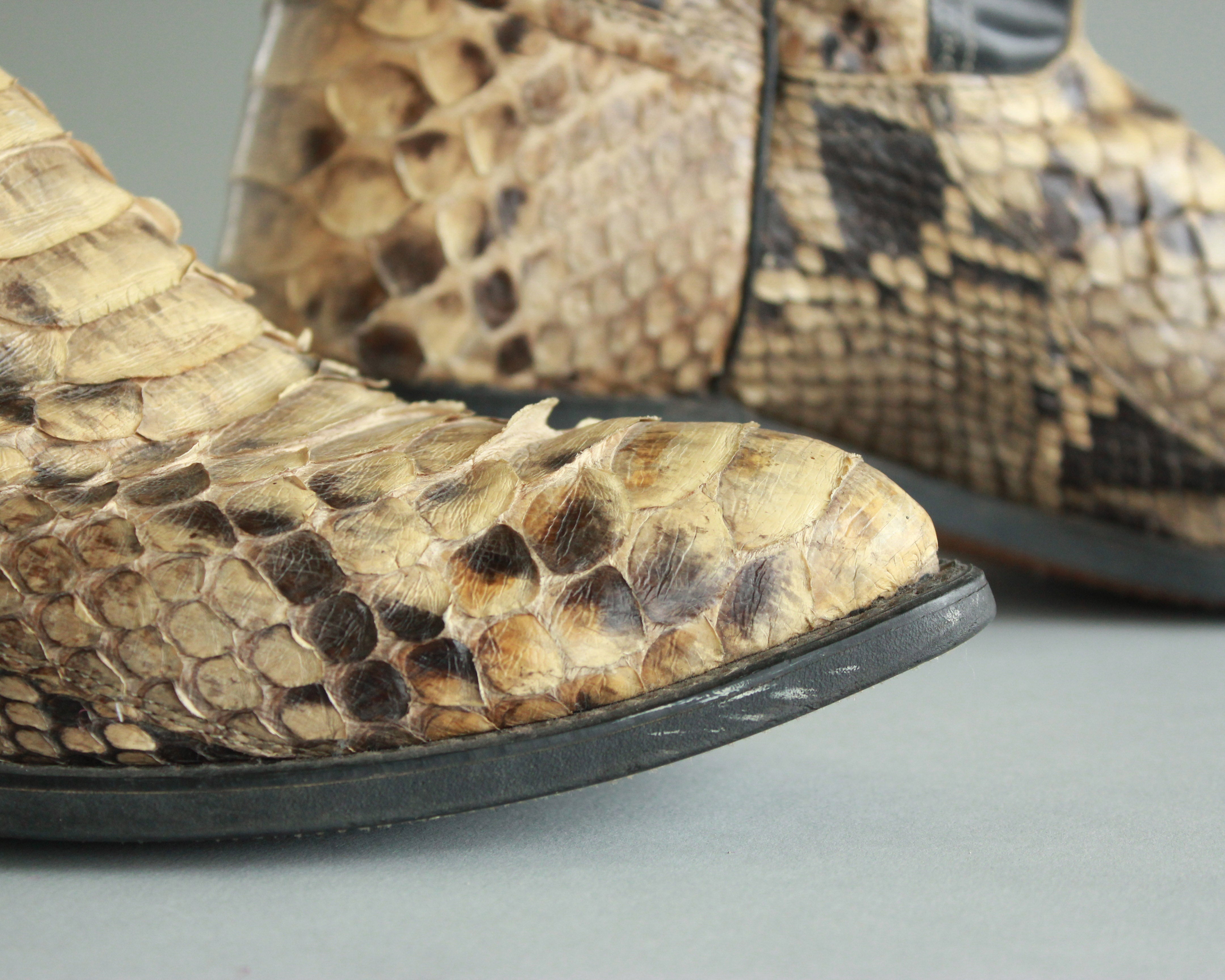 real snakeskin booties