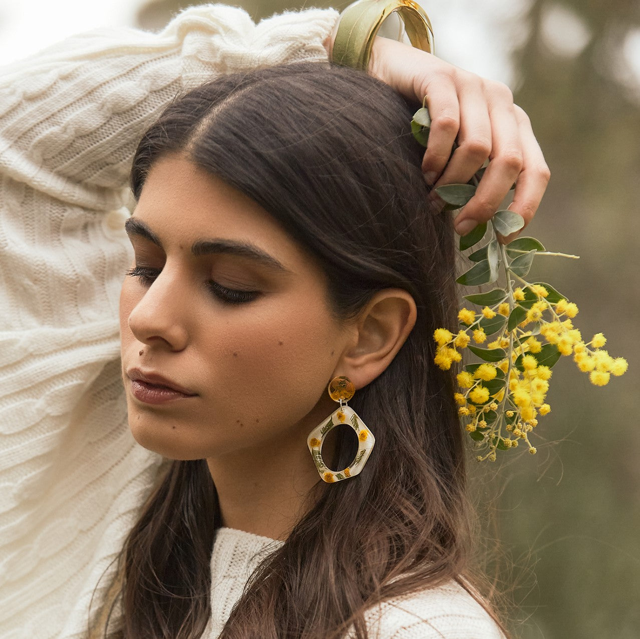 Resin Statement earrings - Wattle and Gum dangle hoops | Little ...