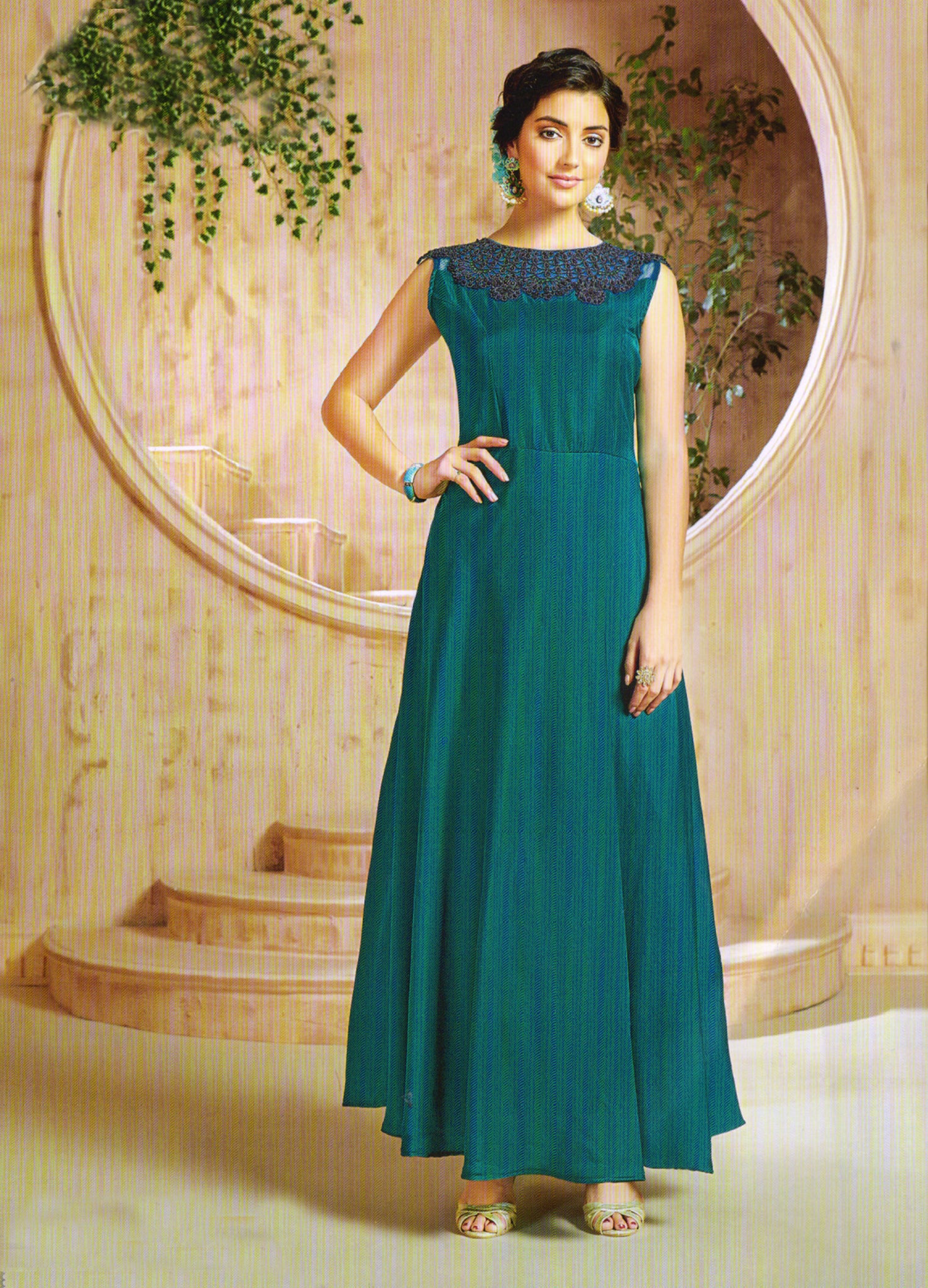 peacock green colour kurtis