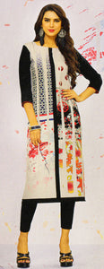 Dhanari White And Black Color Kurti For Women's (KU-88)U1