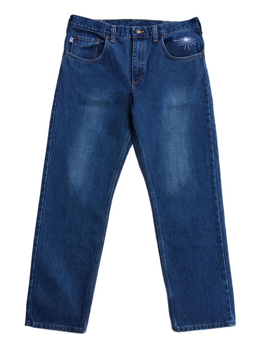 deep blue denim jeans