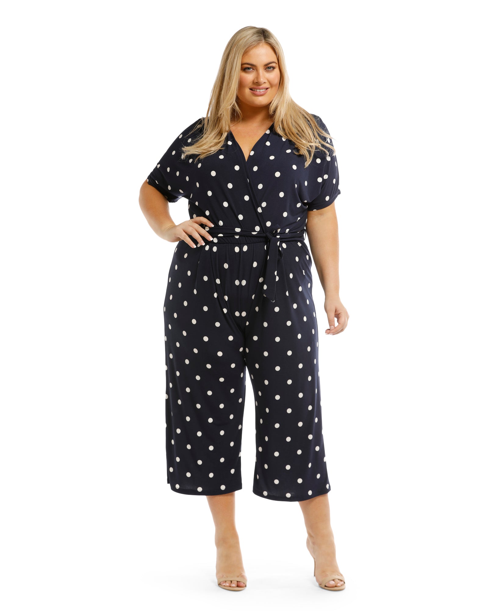 navy spot jumpsuit