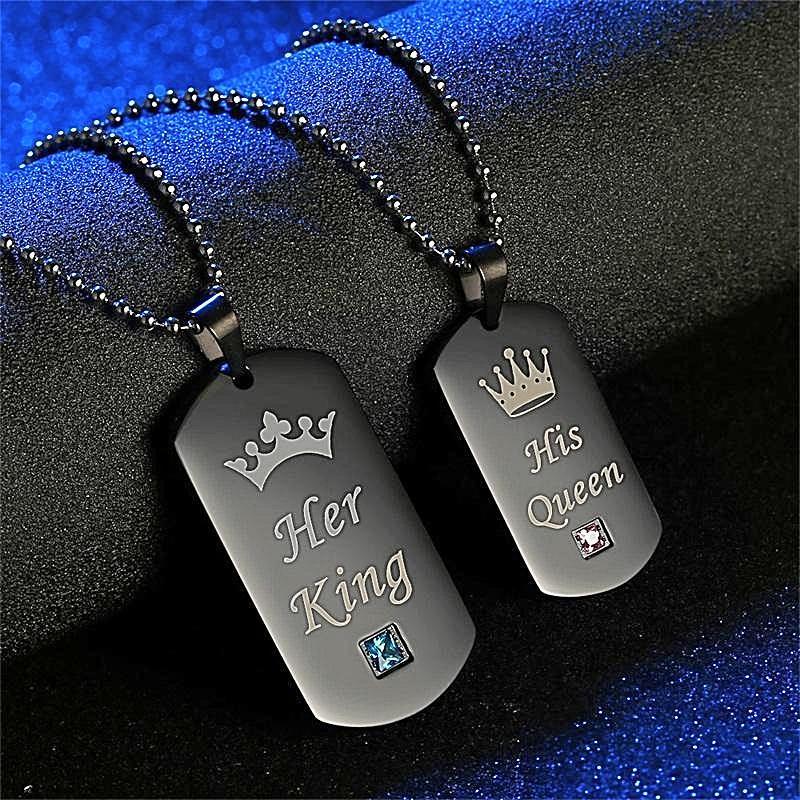 her king his queen dog tags