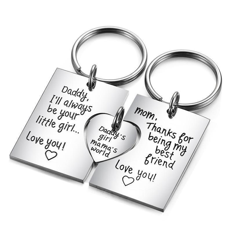 i love mom and dad keychain