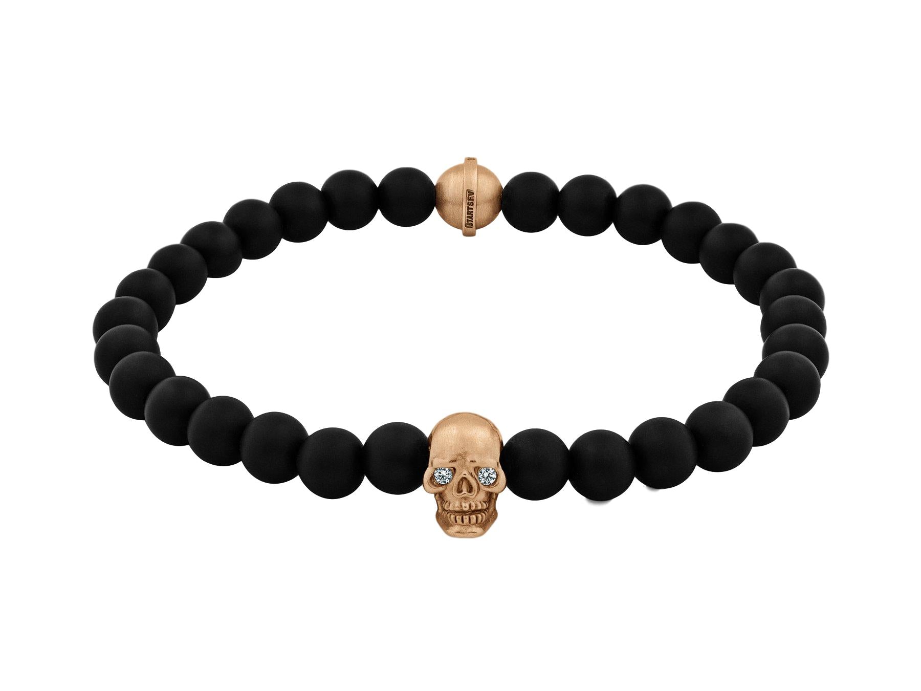 black and gold skull bracelet