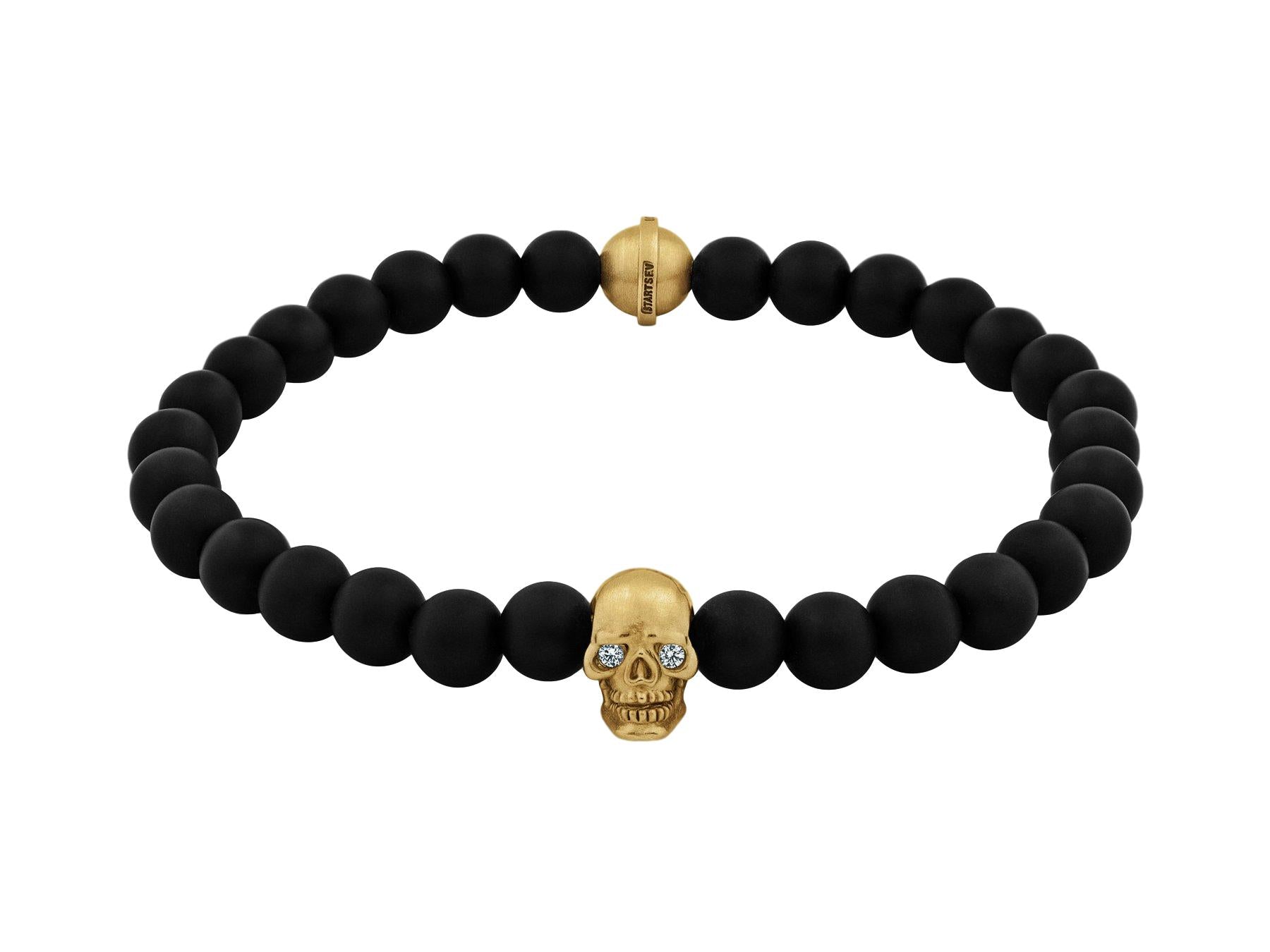 onyx skull bracelet