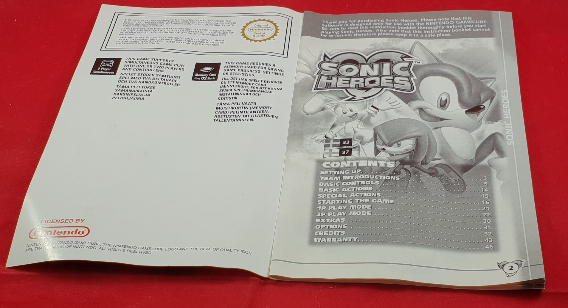 sonic heroes manual