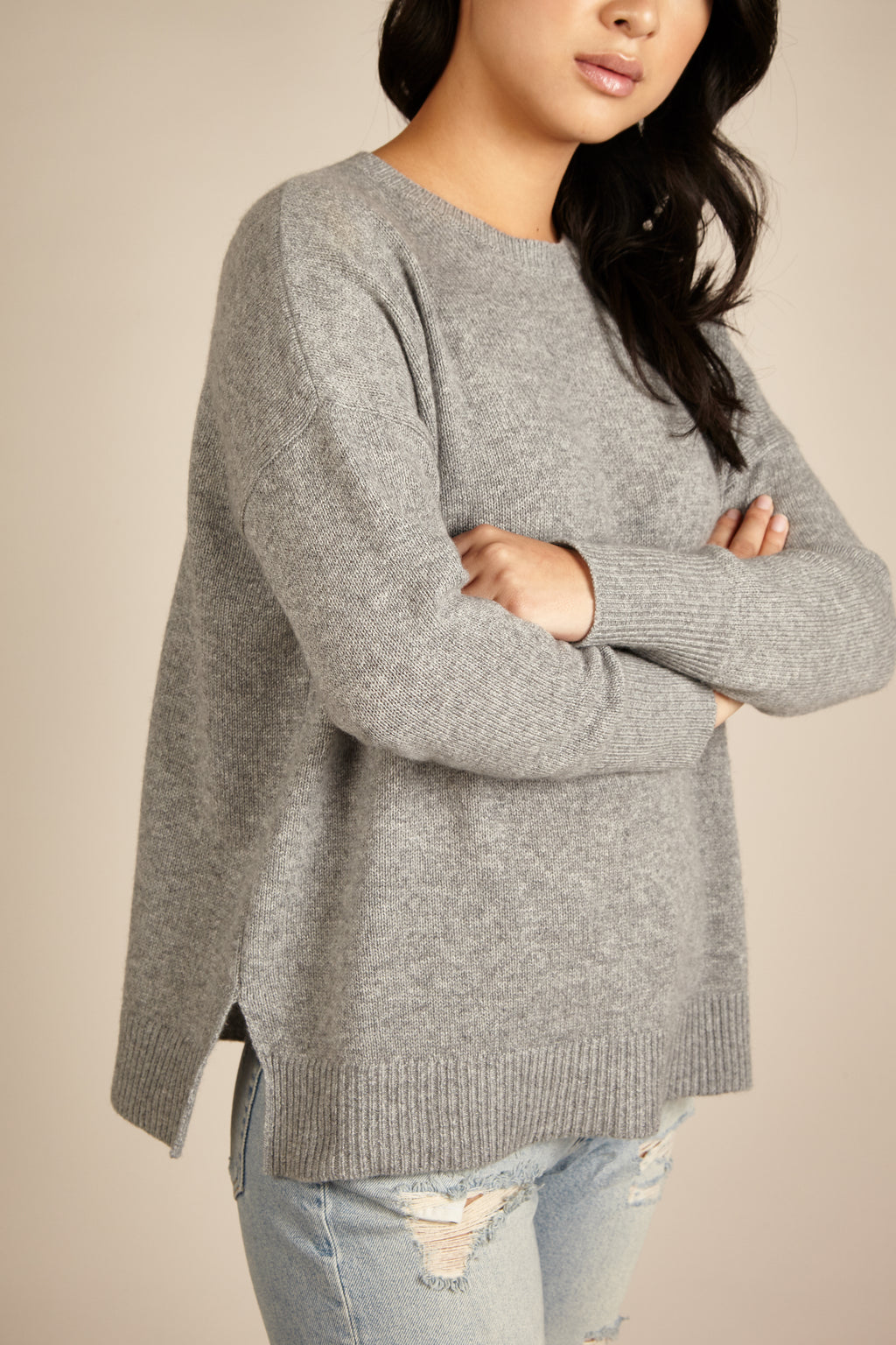 grey cashmere sweater