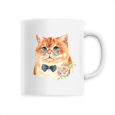 Mug tasse à café et a thé blanche Chat-m'epuise