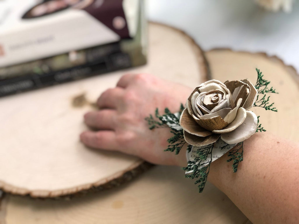 Garden Wrist Corsage - Wood Flowers